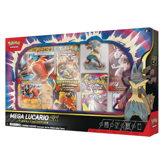 Pokémon Mega Lucario ex figure collection packaging on a white background