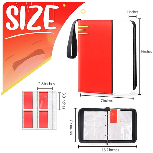 4 Pocket Card Binder Album 400 Cards with Zipper Light Green