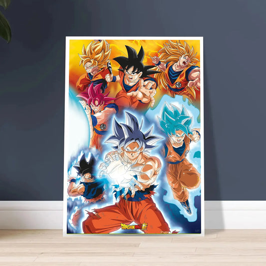 Dragon Ball Super Goku Transformations Anime Wall Poster