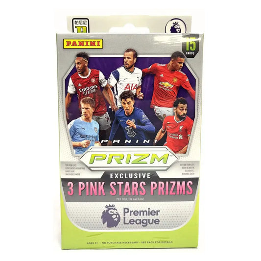 Panini Prizm Premier League trading card pack featuring soccer players from different teams.
