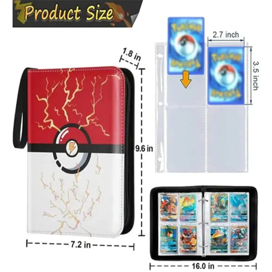 400 Pocket Red White Thunder Card Binder Zipper Album - PokeTCG