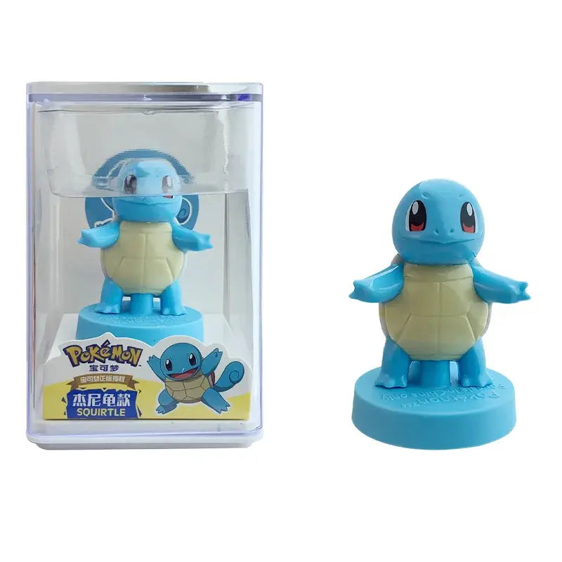 Cute Pokémon Squirtle mini collectible figure with transparent acrylic case