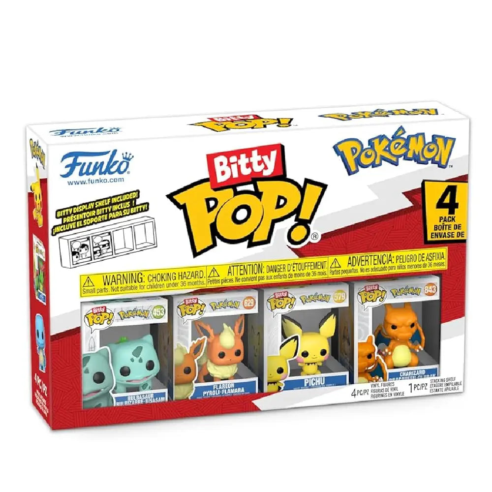 Funko Pop! Bitty Pokémon Mini Figures Set Bulbasaur, Flareon, Pichu & Charizard Collectible Vinyl Toys - TCG Vault