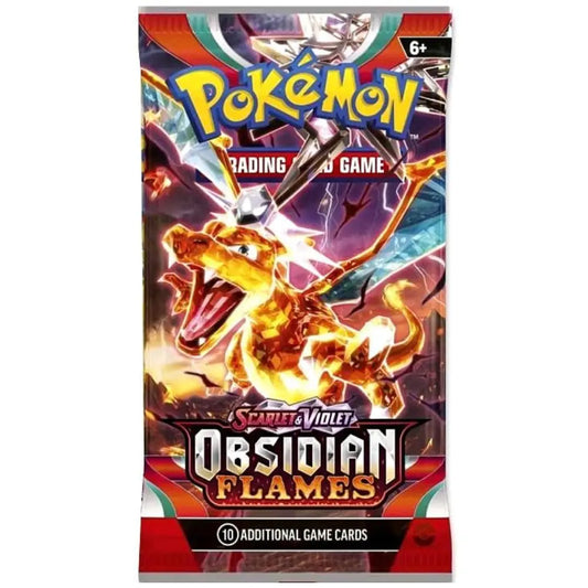 Pokemon Scarlet & Violet Obsidian Flames Booster Pack with Charizard artwork – English Version | TCGVault