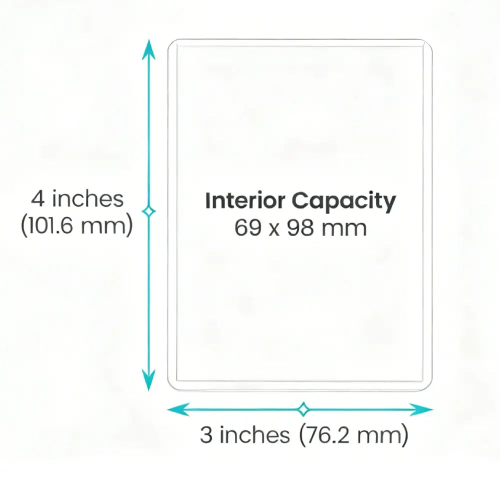 Close-up of ultra-clear rigid plastic card protector by TitanShield highlighting the scratch-resistant surface and seamless construction.