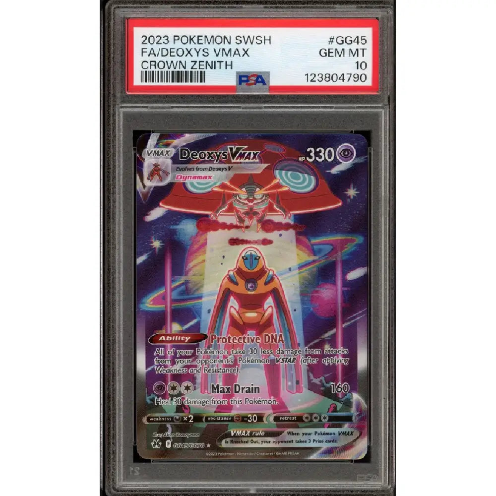 Deoxys VMAX GG45 Galarian Gallery Crown Zenith PSA 10 Pokemon card