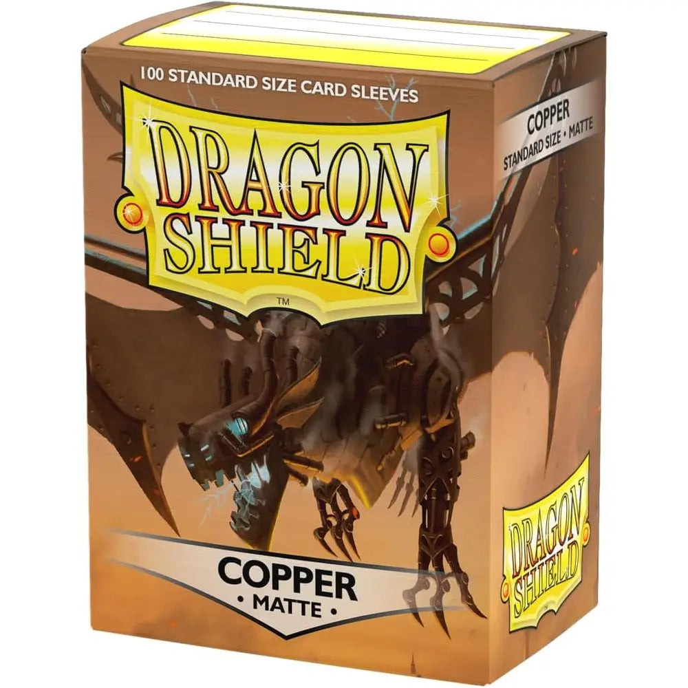 Dragon Shield Copper Matte card sleeves 100 count box for standard size trading cards by TCGVault