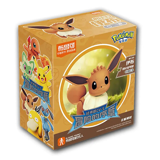 Pokémon toy packaging with Eevee and other characters on a white background