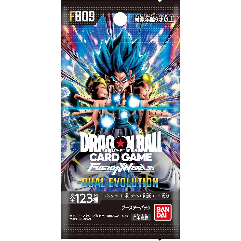 Dragon Ball Super TCG FB09 Dual Evolution booster pack featuring Gogeta Blue artwork India