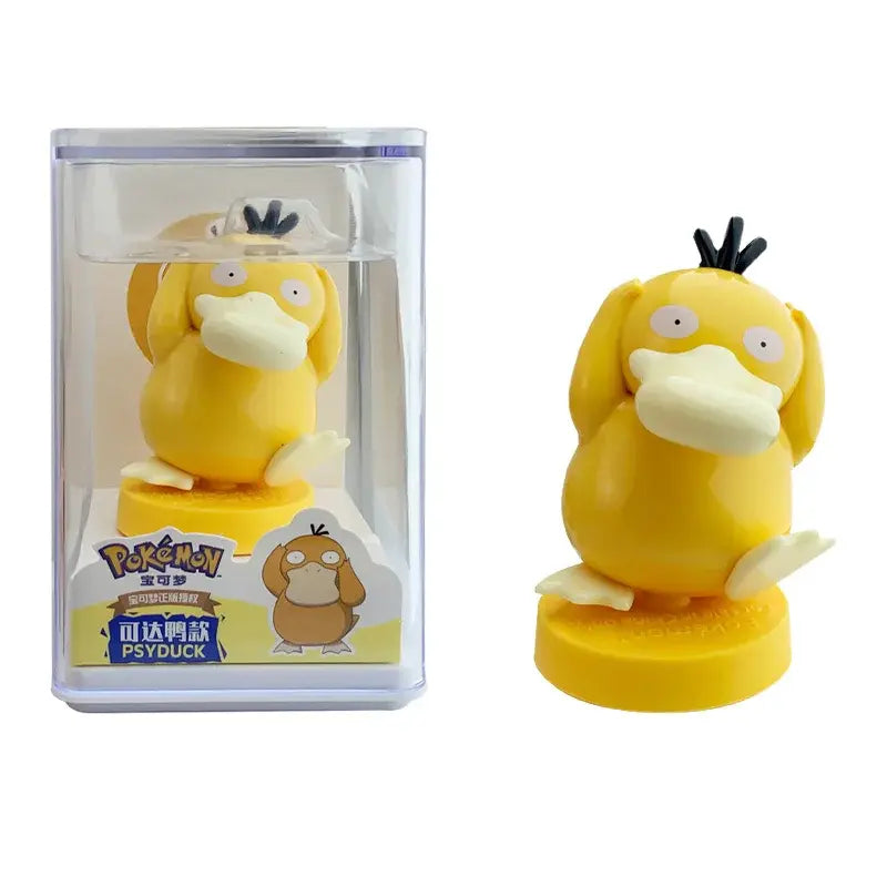 Funny Psyduck Pokémon mini figure with acrylic display case collectible toy