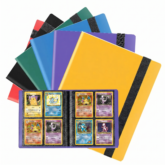 4 Pocket Trading Card Binder 160 Cards Multi-Color Album with Strap