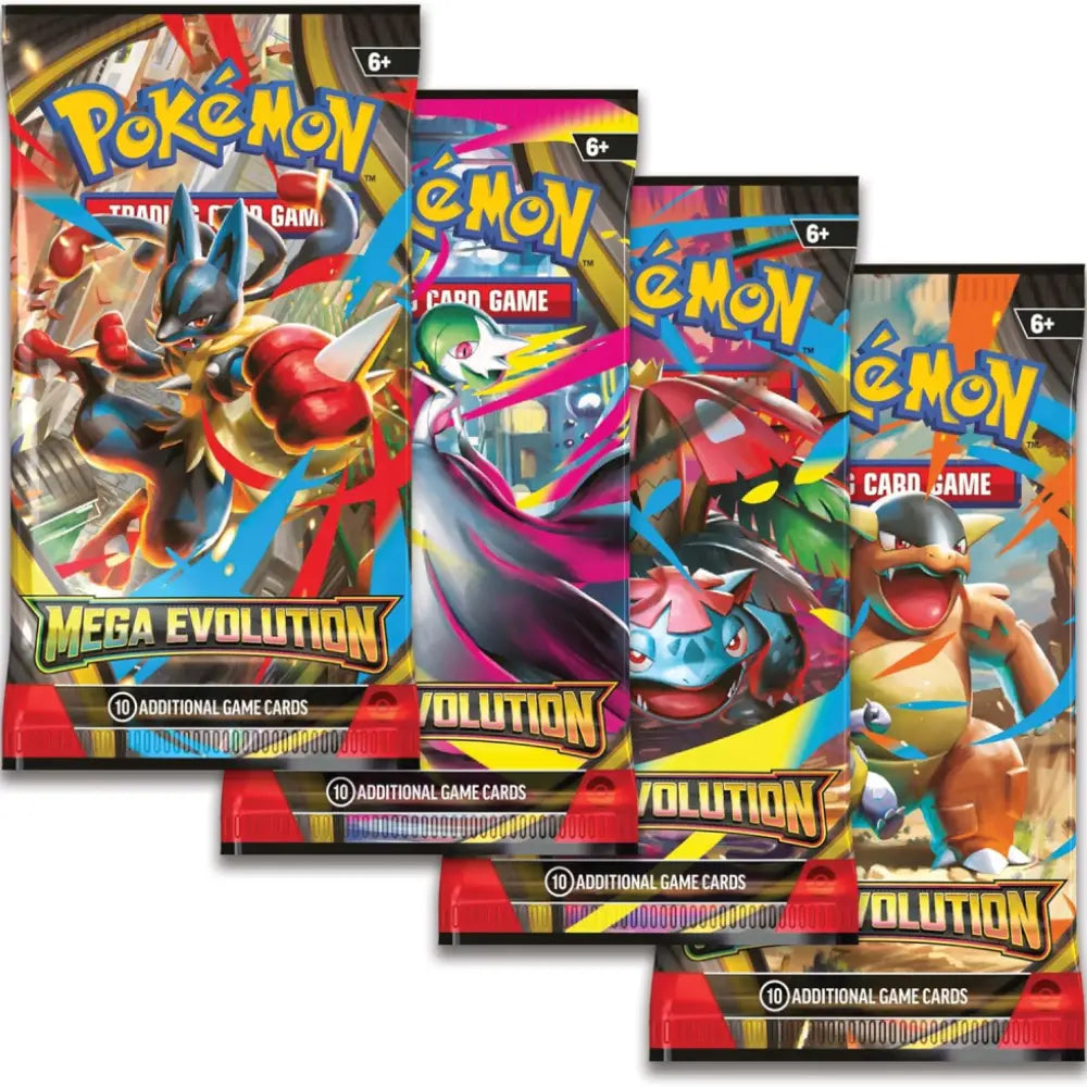 Pokemon TCG Mega Evolution Booster Packs assorted artworks including Lucario, Gardevoir, Venusaur and kangaskhan | TCGVault