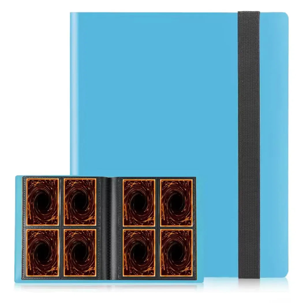 Macaron Blue with black strip  4  pocket card holder