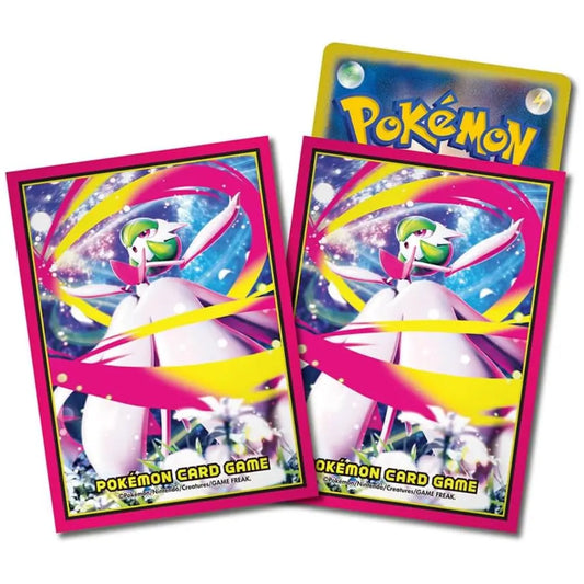 Official Pokémon Center card sleeves featuring Official Pokémon Center card sleeves featuring Mega Gardevoir in a graceful pose with flowing white and pink gown details by TCGVault. in a graceful pose with flowing white and pink gown details by TCGVault.