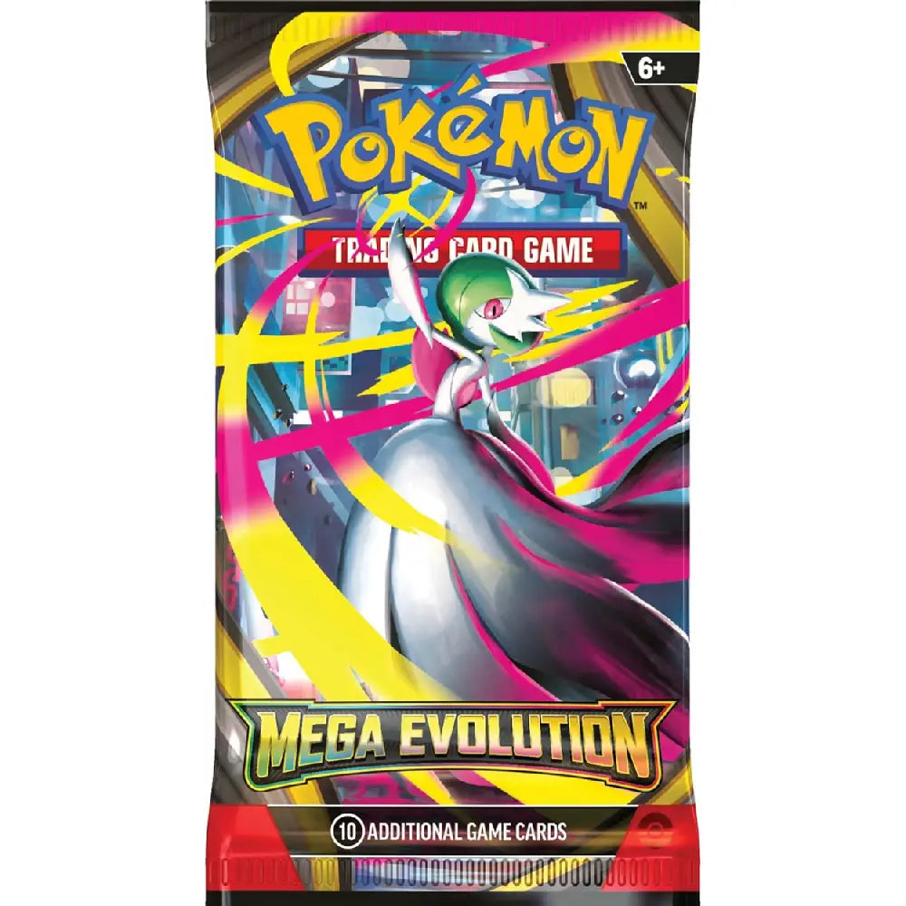 Pokemon TCG Mega Evolution Sleeved Booster Pack featuring Mega Gardevoir artwork (English Version)