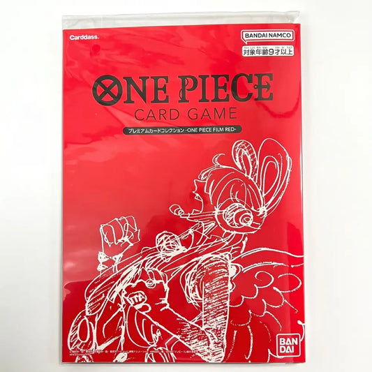 Red packaging of One Piece Card Game with character illustration on a white background