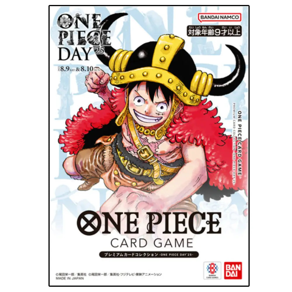 One Piece card game packaging with character design on a white background