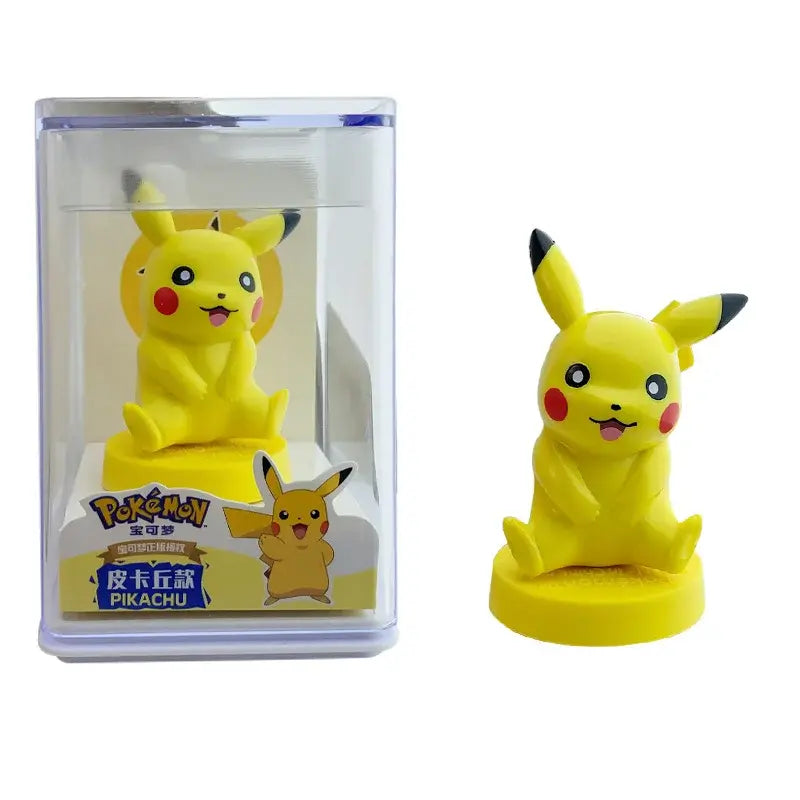 Cute Pokémon Pikachu mini figure in premium acrylic display case collectible anime toy