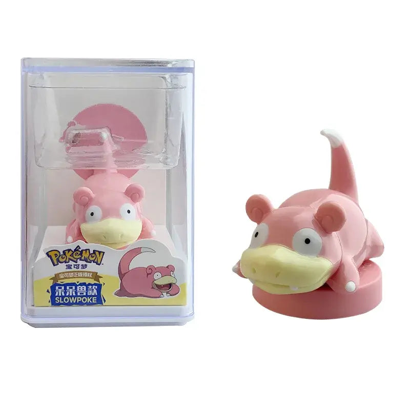 Cute Slowpoke Pokémon mini figure in acrylic display case anime collectible