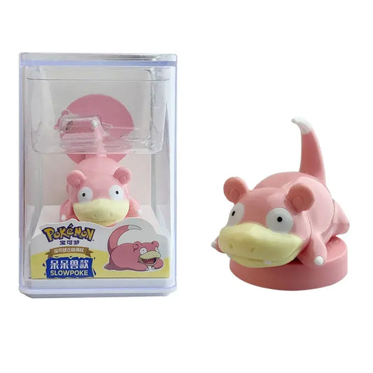 Cute Slowpoke Pokémon mini figure in acrylic display case anime collectible