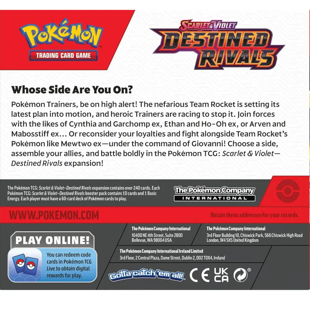 Pokémon TCG Destined Rivals Booster Display Box 36 Packs - TCGVault