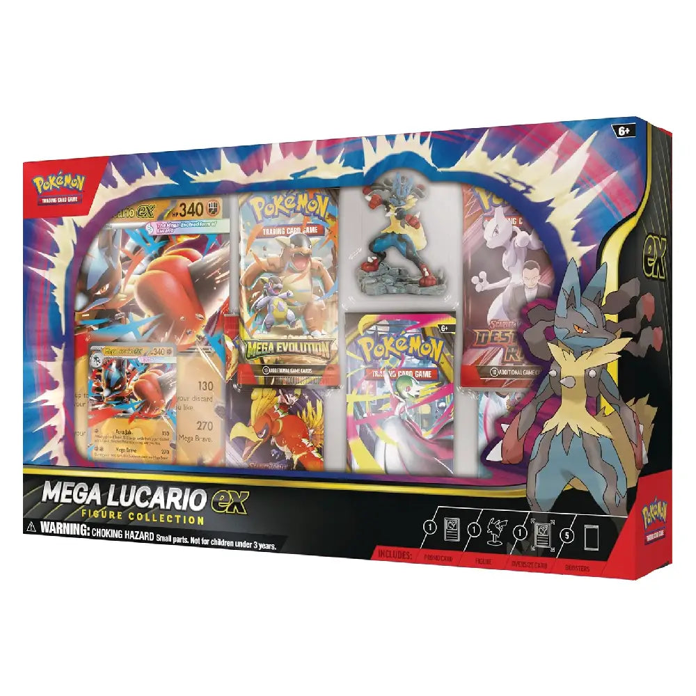 Pokémon Mega Lucario ex figure collection packaging on a white background