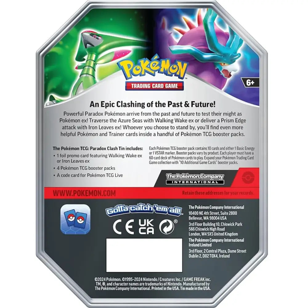 Pokémon TCG Paradox Clash Tin Iron Leaves ex - TCGVault