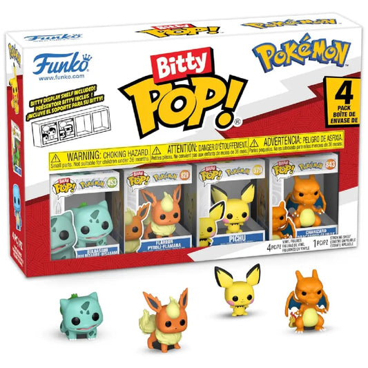 Funko Pop! Bitty Pokémon Mini Figures Set Bulbasaur, Flareon, Pichu & Charizard Collectible Vinyl Toys - TCG Vault