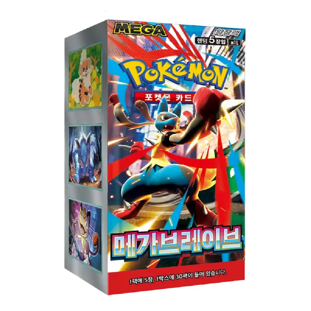 Pokemon TCG Mega Brave booster box featuring Lucario artwork Scarlet & Violet set (Korean Version)