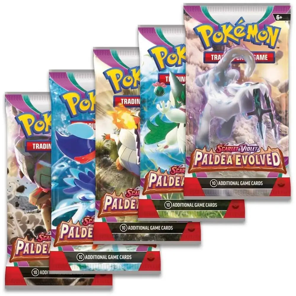 Pokemon TCG Scarlet & Violet Paldea Evolved Booster Pack assorted artwork display English Version