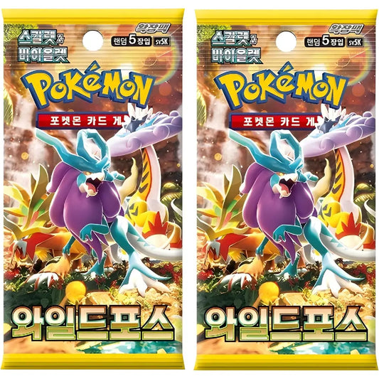 Pokemon TCG Scarlet & Violet Temporal Forces Wild Force Korean booster packs featuring Walking Wake artwork
