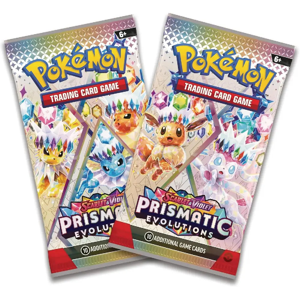 Pokemon TCG Scarlet and Violet Prismatic Evolutions booster packs included in mini tin