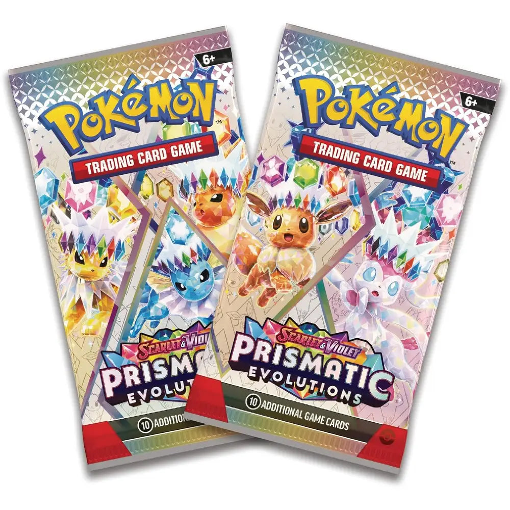 Pokemon TCG Scarlet and Violet Prismatic Evolutions booster packs included in mini tin