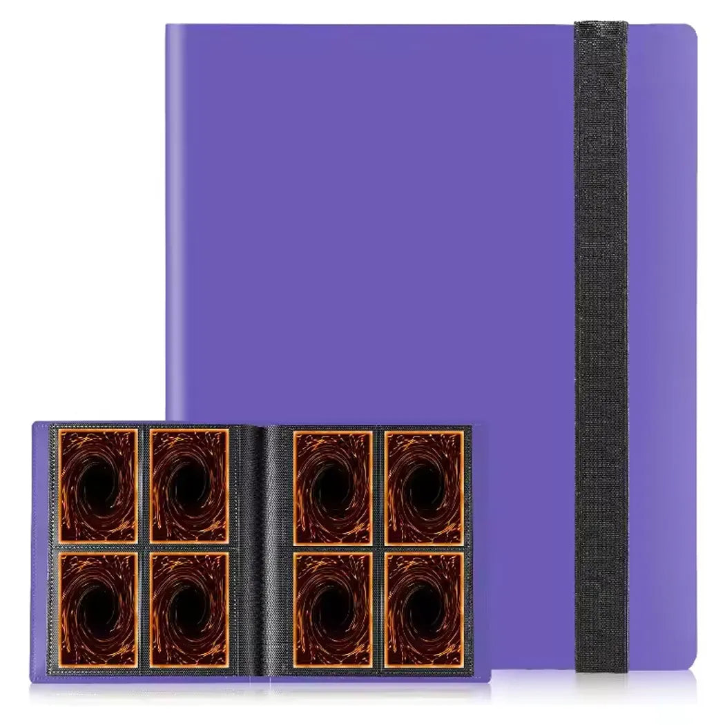 Purple  blinder with black strip  4  pocket card holder