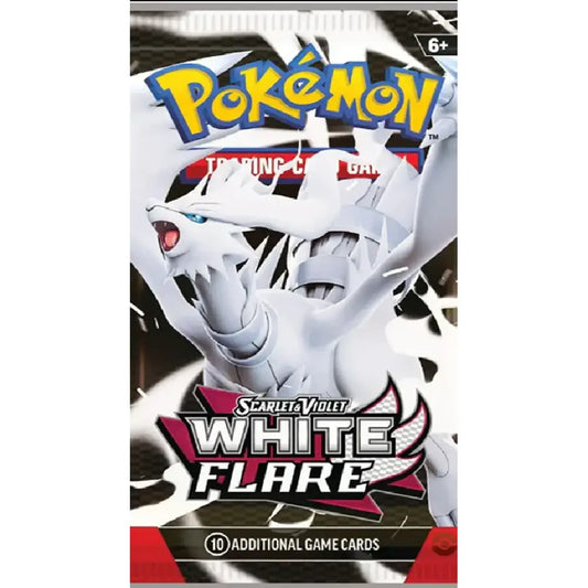 Pokemon TCG Scarlet & Violet White Flare Booster Pack featuring Reshiram artwork – 10 Additional Game Cards | TCGVault