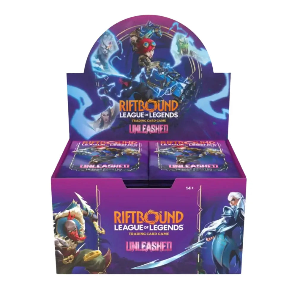 Riftbound League of Legends trading card game packaging on a white background