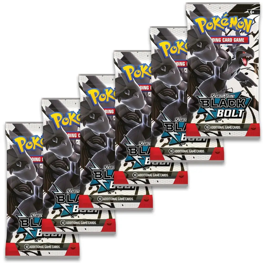 Pokemon TCG Scarlet & Violet Black Bolt Booster Packs set of six – English Version | TCGVault