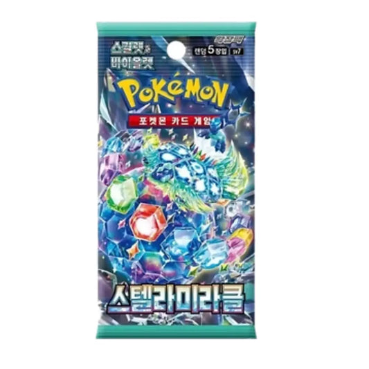 Pokemon TCG Scarlet & Violet Stellar Miracle Booster Pack featuring Terapagos artwork (Korean Version)