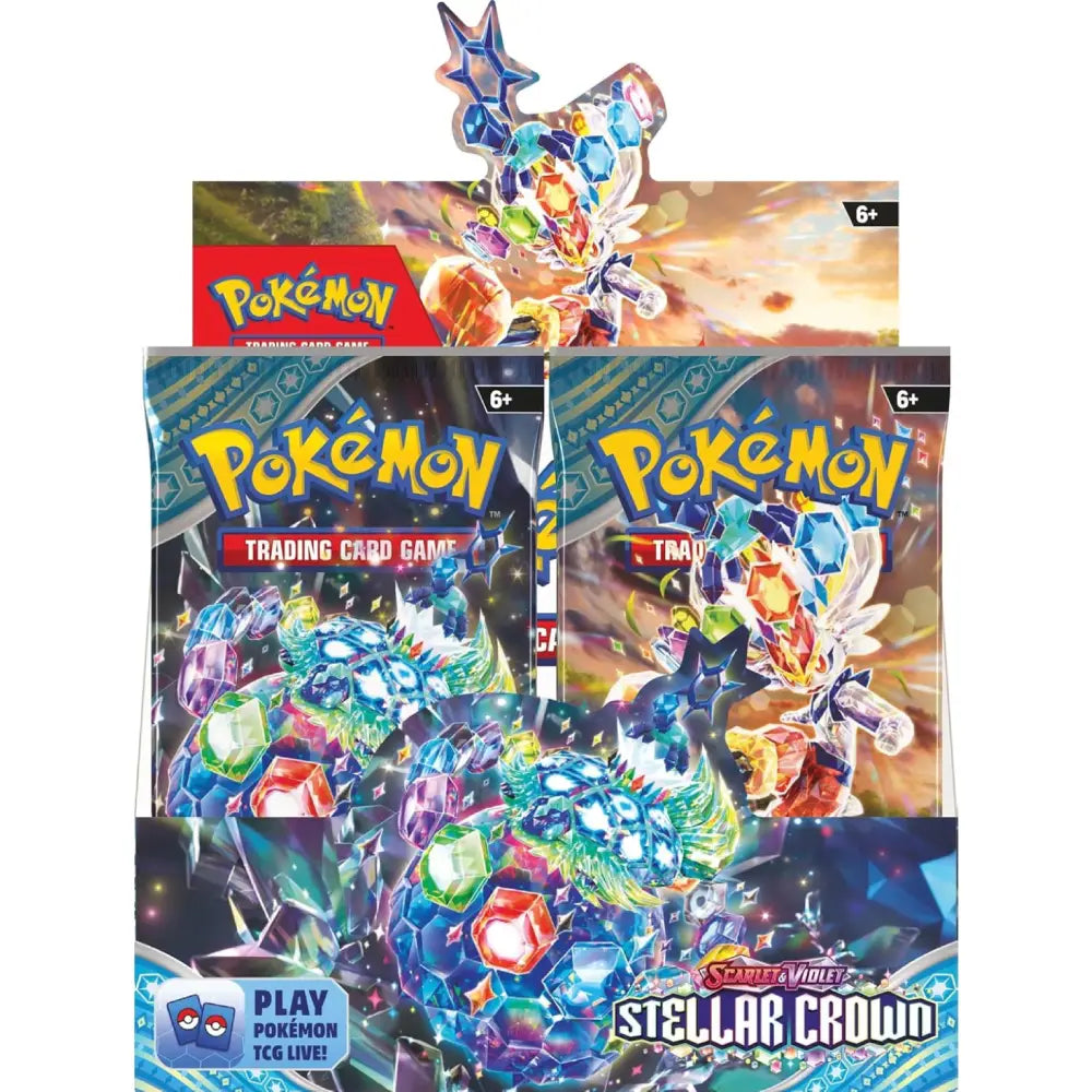 Pokemon TCG Scarlet & Violet Stellar Crown booster packs assortment with Terapagosed artwork – English Version | TCGVault