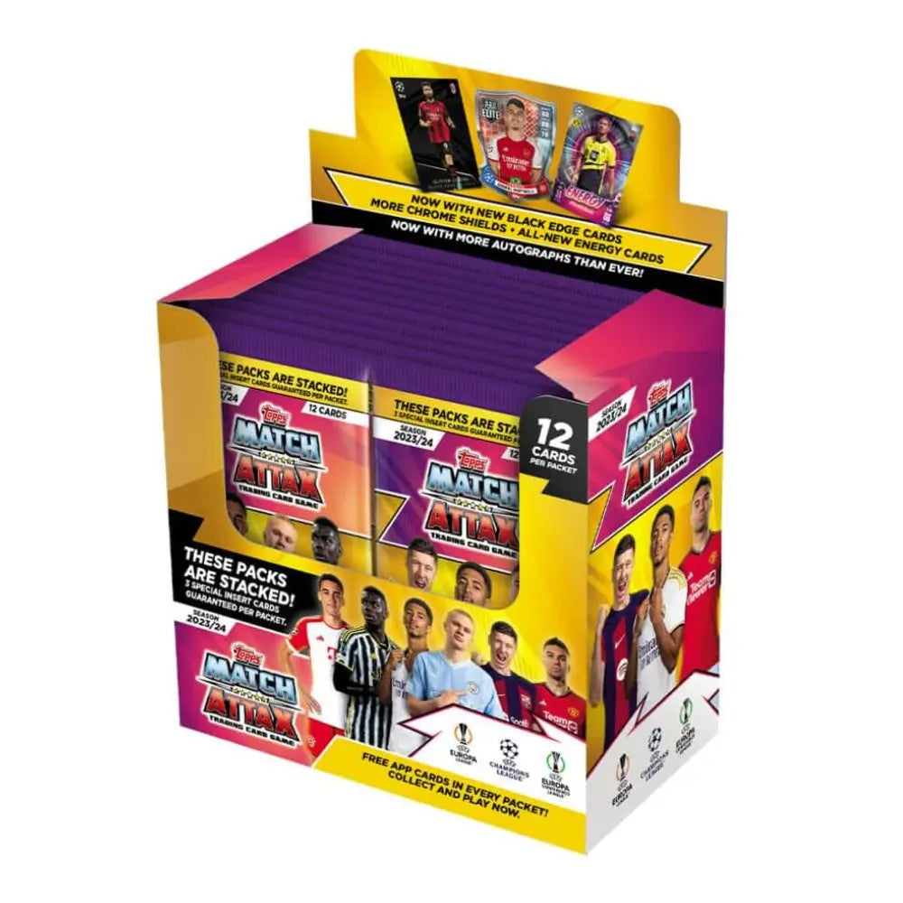 Packaged sports trading card product with colorful design on a white background