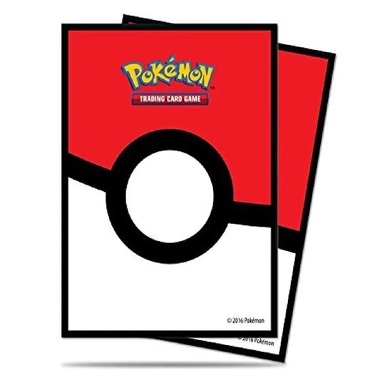 Official Ultra PRO Pokémon TCG deck protector sleeves featuring the iconic red and white Poké Ball design for standard-sized trading cards by TCGVault.