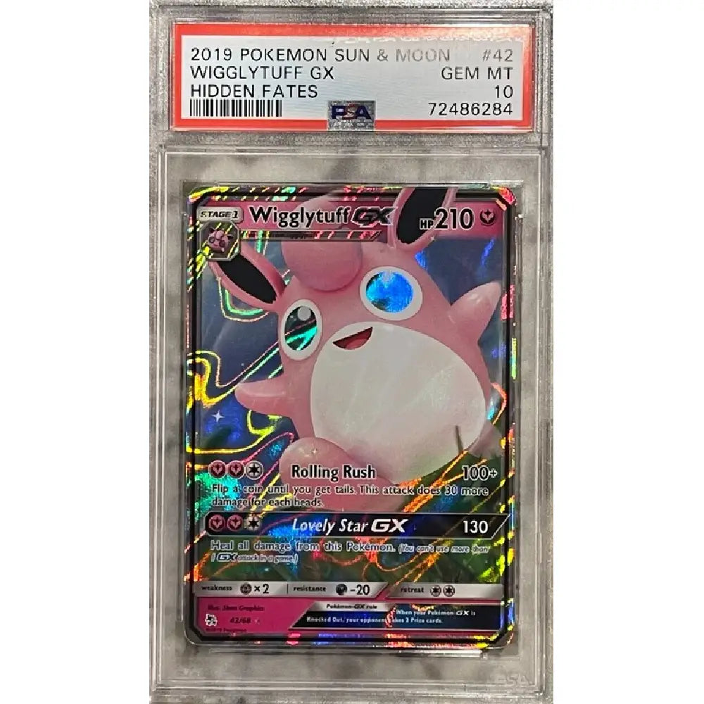 PSA 10 Wigglytuff GX #42 Hidden Fates Pokémon card holographic graded Gem Mint in PSA slab
