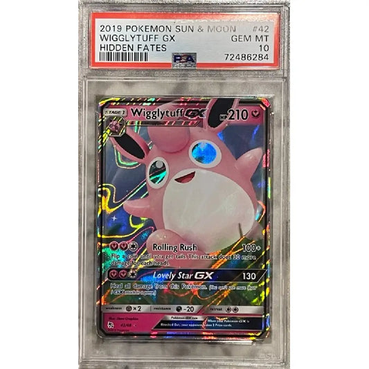 PSA 10 Wigglytuff GX #42 Hidden Fates Pokémon card holographic graded Gem Mint in PSA slab