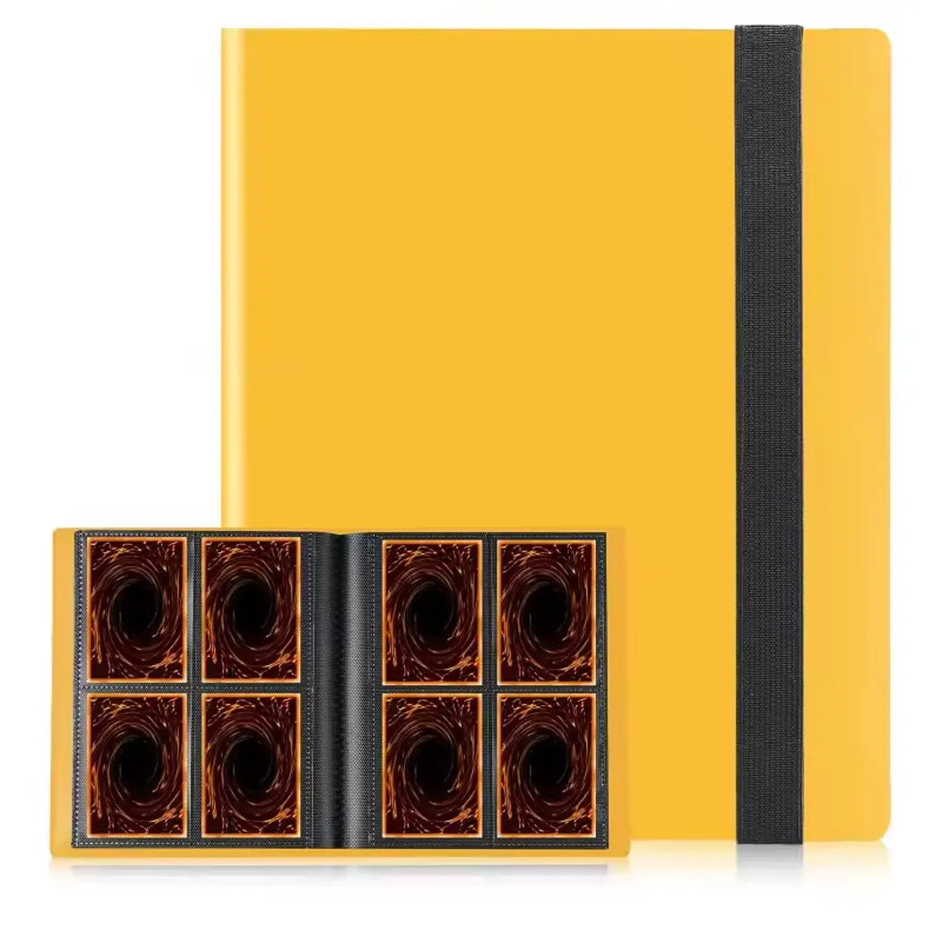 Yellow blinder with black strip  4  pocket card holder