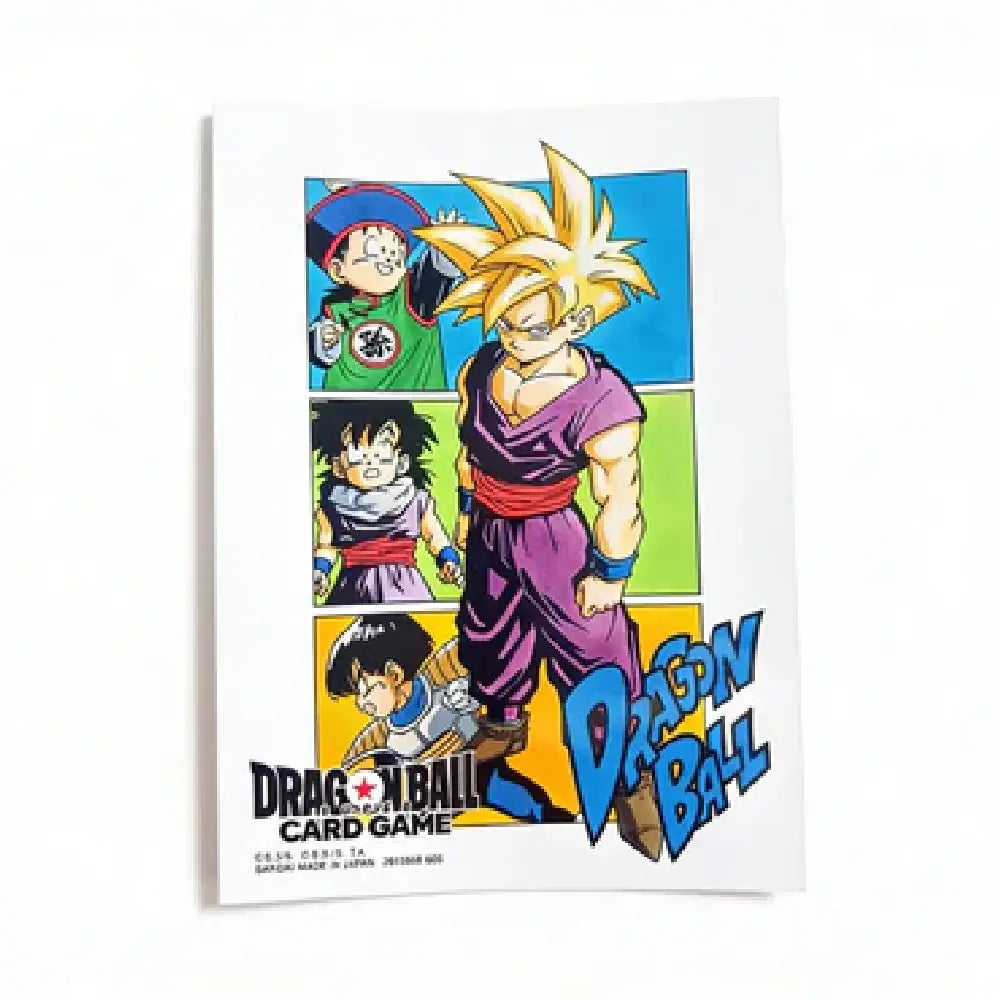 Official Dragon Ball Super Fusion World Manga Collection 4 card sleeves featuring a four-panel evolution of Son Gohan from child to Super Saiyan 2 by TCGVault.
