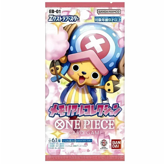 One Piece card game packaging with character design on a white background