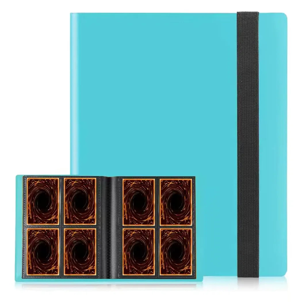 turquoise  blinder with black strip  4  pocket card holder